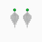 Stříbrné smaragdové náušnice