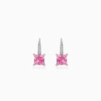 Boucles d’oreilles pendantes en argent sterling avec quartz rose