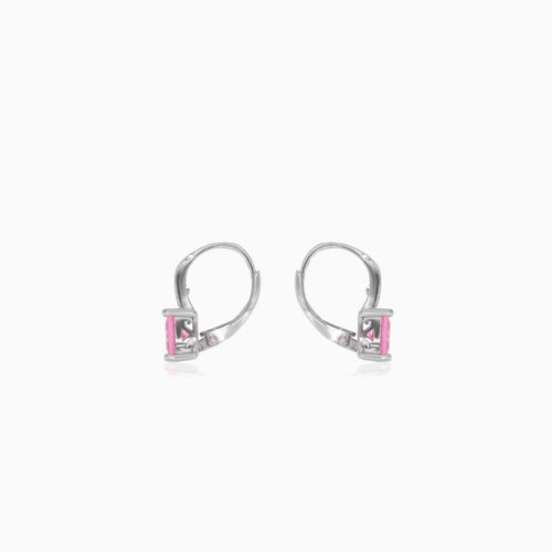Boucles d’oreilles pendantes en argent sterling avec quartz rose