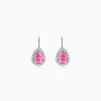 Boucles d’oreilles en argent sterling avec quartz rose taille poire
