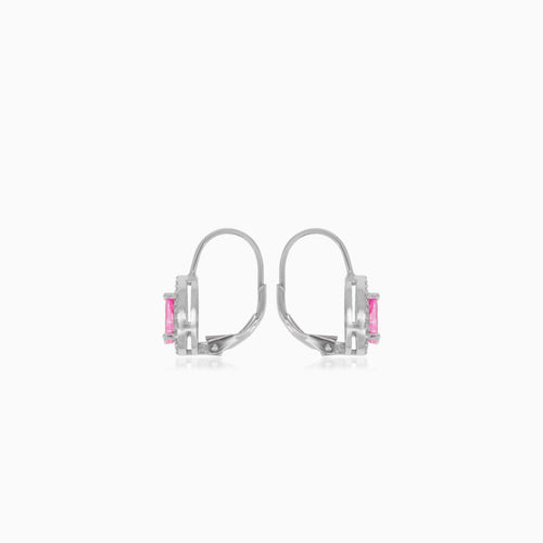 Boucles d’oreilles en argent sterling avec quartz rose taille poire