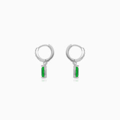 Sterlingsilber-Ohrringe mit Smaragd-Eleganz