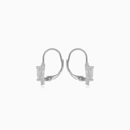 Herzförmige Hängeohrringe aus Sterlingsilber mit Zirkonia