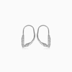 Sterling silver halo white opal earrings