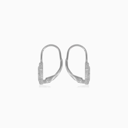 Sterling silver halo white opal earrings