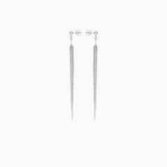 Stříbrné visací náušnice s designem bez kamínků