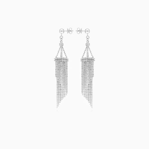 Stilvolle Sterlingsilber-Ohrringe zum Hängen ohne Steinbesatz