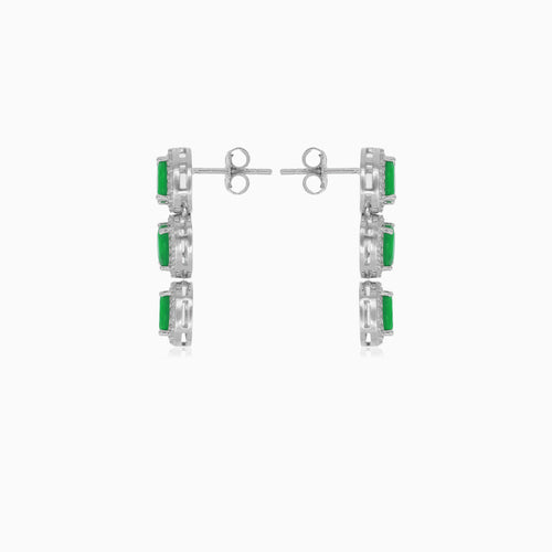 Halo-Ohrhänger mit Smaragd