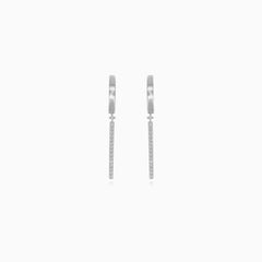 Silberne Hänge-Ohrhänger mit Zirkonia-Steinen