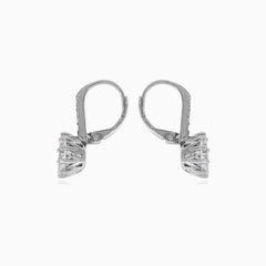 Pendientes elegantes de plata de ley con circonia cúbica