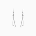 Boucles d’oreilles pendantes en argent sterling avec triangle incurvé