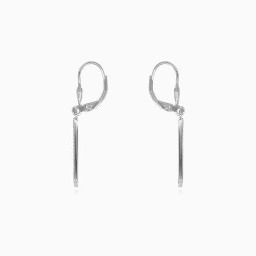 Boucles d’oreilles pendantes en argent sterling avec triangle incurvé