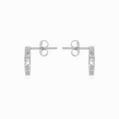 Stříbrné náušnice čtyřlístek se zirkonem