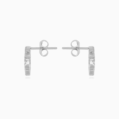 Stříbrné náušnice čtyřlístek se zirkonem