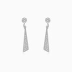 Dámské stříbrné trojúhelníkové náušnice se zirkony