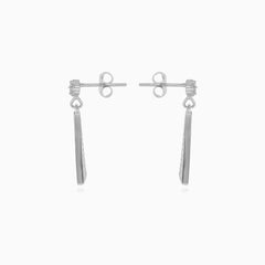 Dámské stříbrné trojúhelníkové náušnice se zirkony