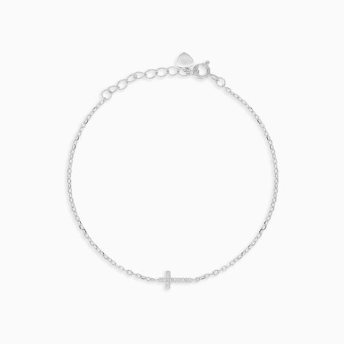 Sterling-Silber-Armband mit Kreuzanhänger