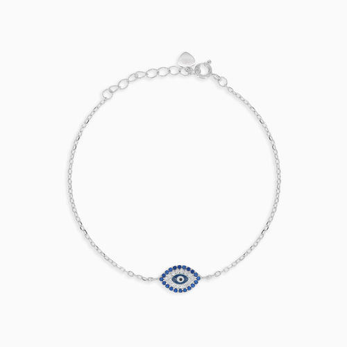 Sterlingsilber Evil Eye Saphirarmband