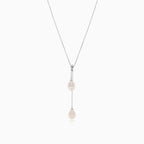 Silver necklace with pearls