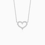 Collier cœur en argent sterling avec zirconia