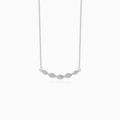 Collier vague en argent sterling avec zirconium
