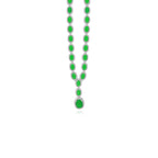 Sterlingsilber Halo Halskette mit Smaragd