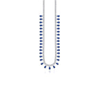 Collier en argent sterling avec saphir taille poire et zirconiums cubiques