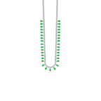 Stříbrný náhrdelník s hruškovým smaragdem a kubickými zirkony