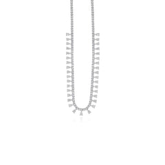 Collier en argent sterling avec zirconiums cubiques taille poire et ronde