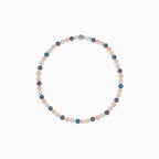 Stříbrný náhrdelník s barevnými perlami