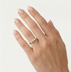 Klassischer Goldring mit Trilogie-Design