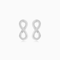 Boucles d’oreilles pendantes infini en or blanc