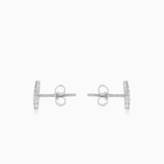 Náušnice nekonečno z bílého zlata s kubickými zirkony