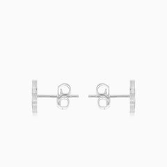 Weißgold Ohrstecker mit Perlmutt und Kleeblatt-Motiv