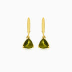 Boucles d’oreilles en or trilliant en moldavite