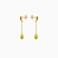 Zlaté náušnice s granáty a vltavíny