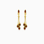 Náušnice s granátovým markýzem a hruškovým brusem