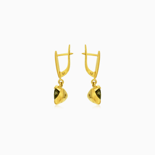 Boucles d’oreilles pendantes élégantes avec grenat trilliant
