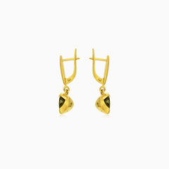 Boucles d’oreilles pendantes élégantes avec grenat trilliant