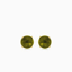 Elegant moldavite and gold stud earrings