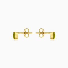 Elegantes pendientes de oro de 14 kt con moldavita