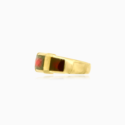 Rectangular garnet statement ring
