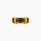 Rectangular garnet statement ring