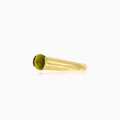 Golden dreams bar-set moldavite ring