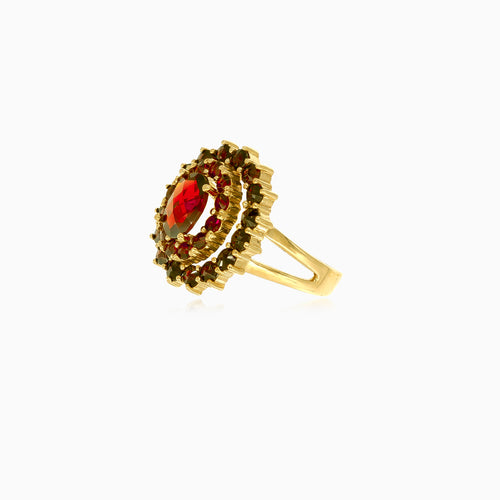 Regal 14kt gold garnet ring