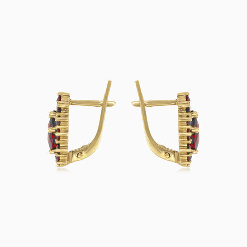 Beeindruckende Duo-Ohrringe mit Birnen- und Rund-Garnet