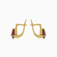 Anmutige Tropfen-Granat-Ohrringe in 14-karätigem Gold