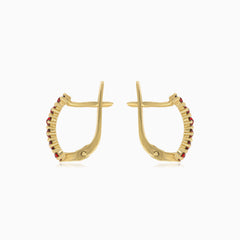 Elegante Granat-Glow-Damen-Ohrringe aus Gold