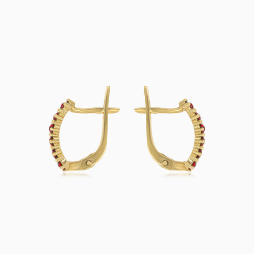 Elegante Granat-Glow-Damen-Ohrringe aus Gold