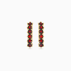 Elegante Granat-Glow-Damen-Ohrringe aus Gold